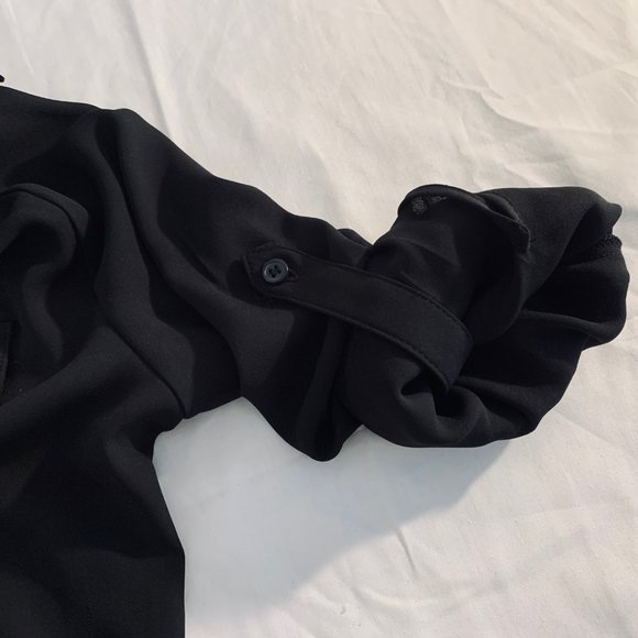 New York & Company Semi Sheer Black Blouse Size S - Picture 9 of 15